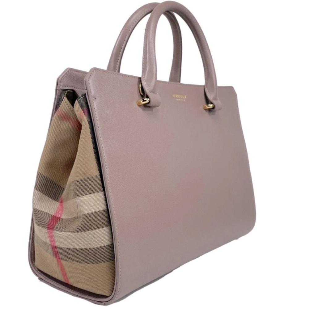 $1950 NEW Burberry banwell grey mink Leather Tote Bag with dustbag